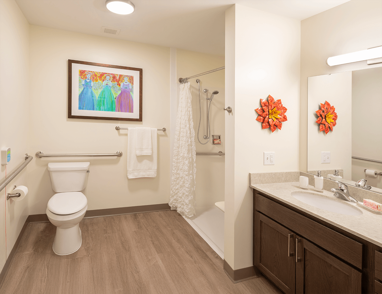 Bathroom of one of the apartments at the TLC facility