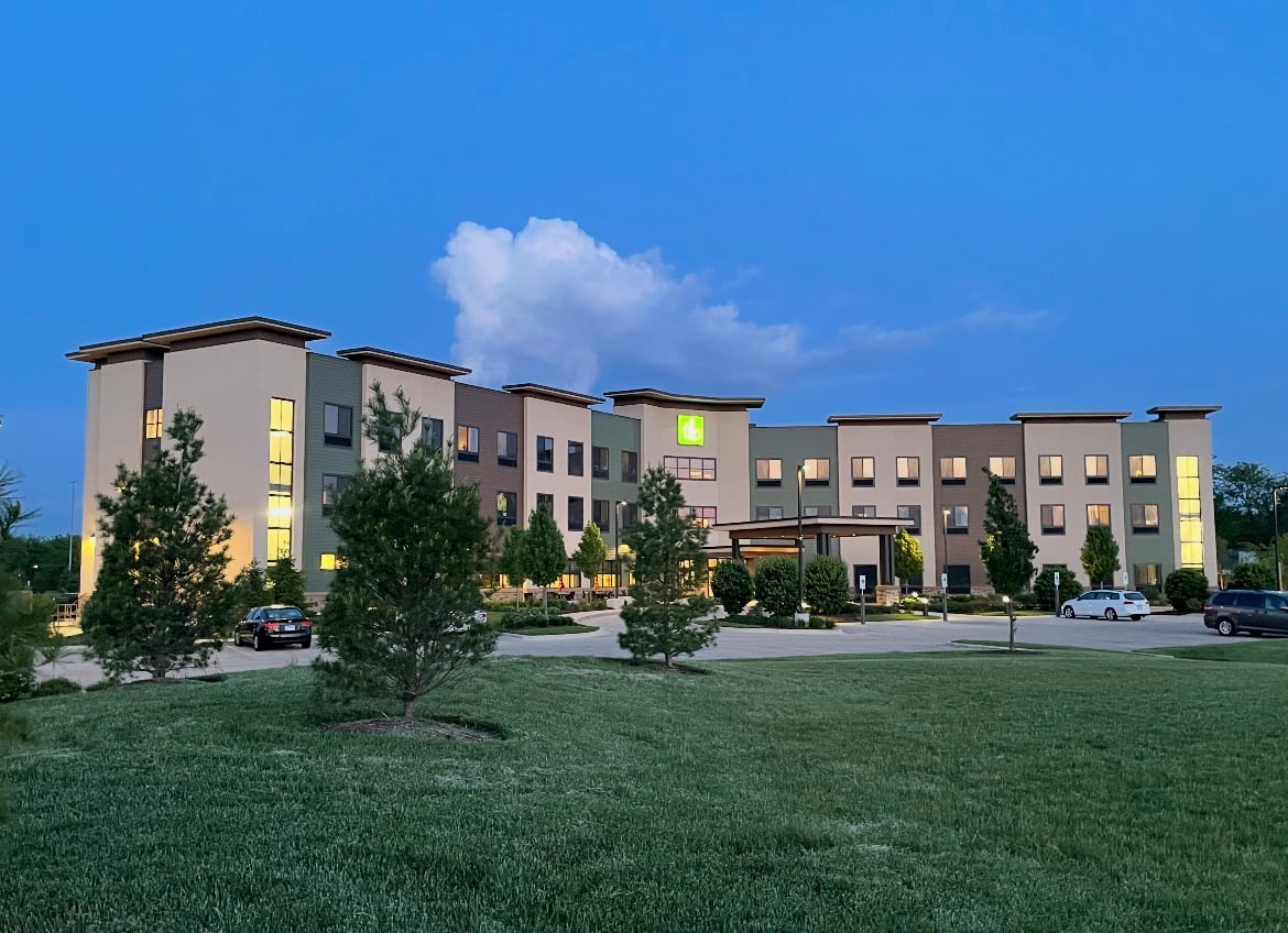 TLC Exterior shot at night