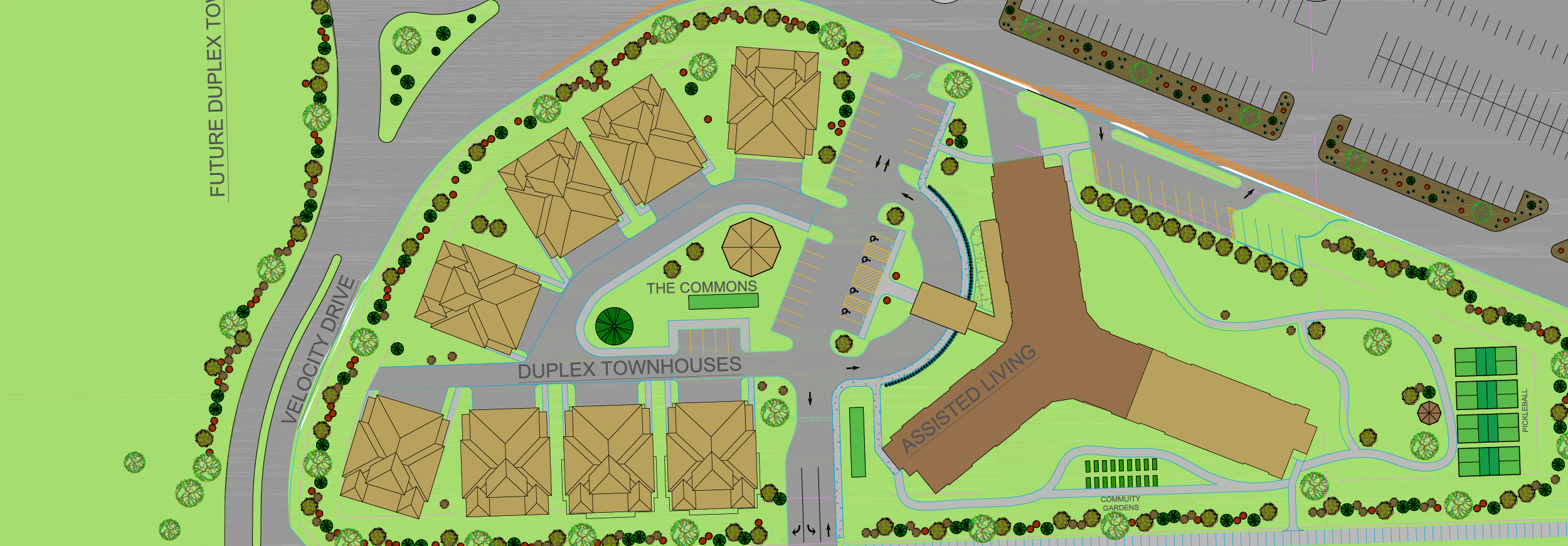 Overhead illustration of future propery plans