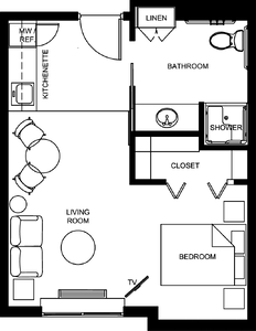 Floor Plan for Studio Unit