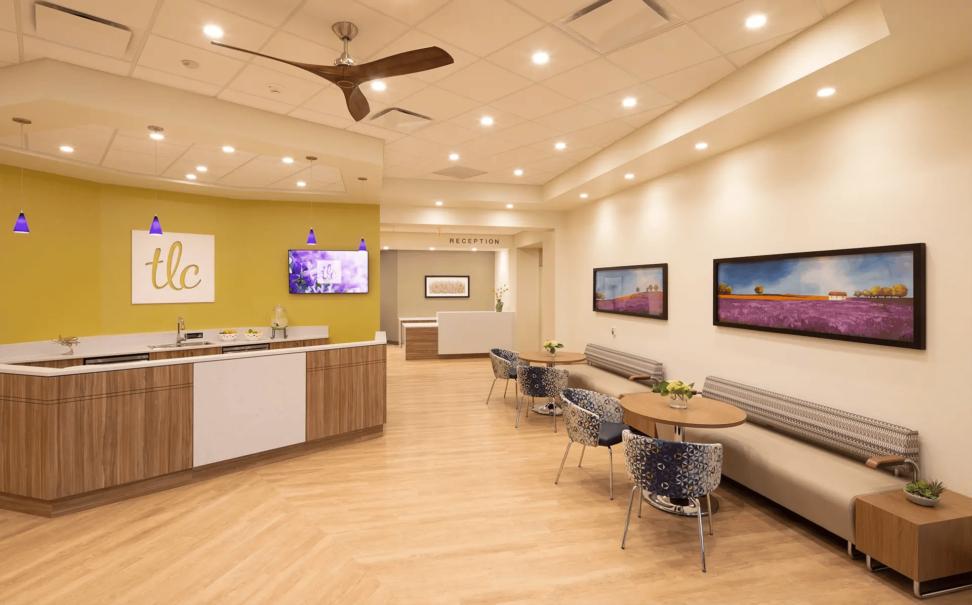 TLC bistro area with counter and table